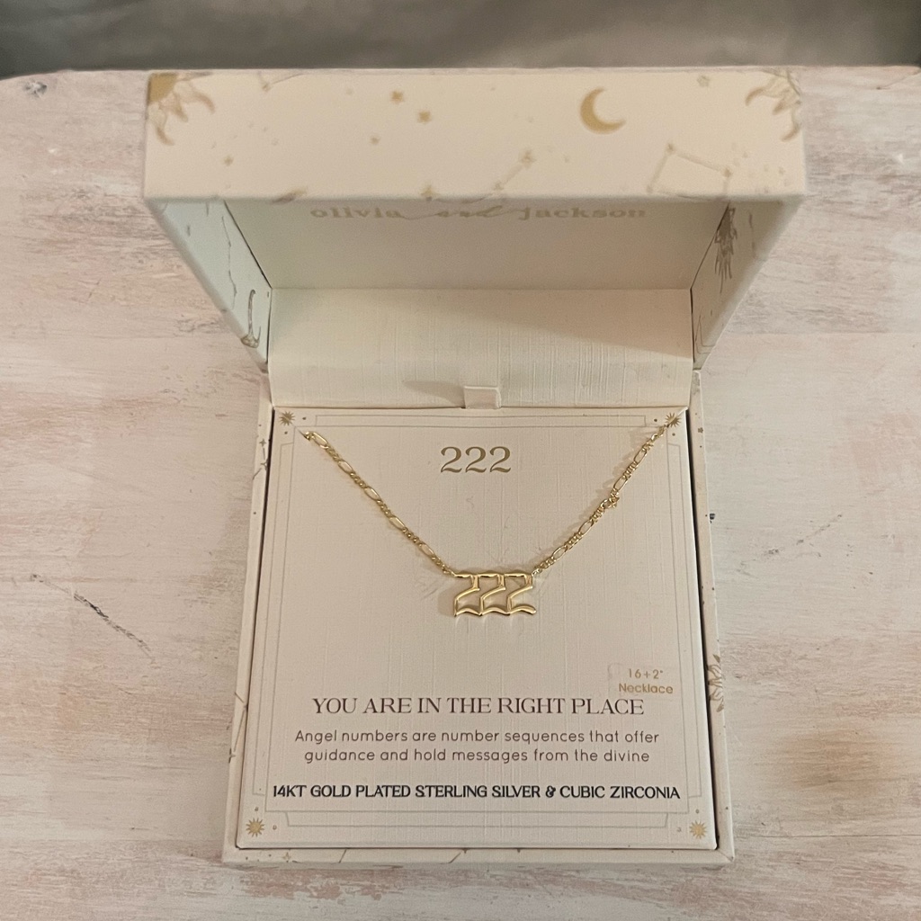 Olivia And Jackson 222 Angel Numbers Necklace 40$